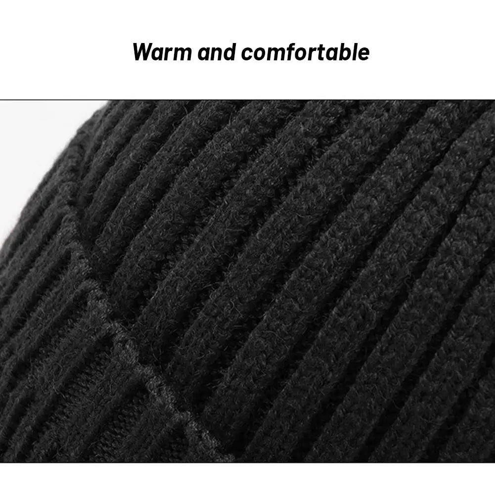 Outdoor Winter Knitted Hat For Men Women Plush Warm Cap Earmuff Casual Fashion Thick Cycling Ear Protection Hats Oasis Select