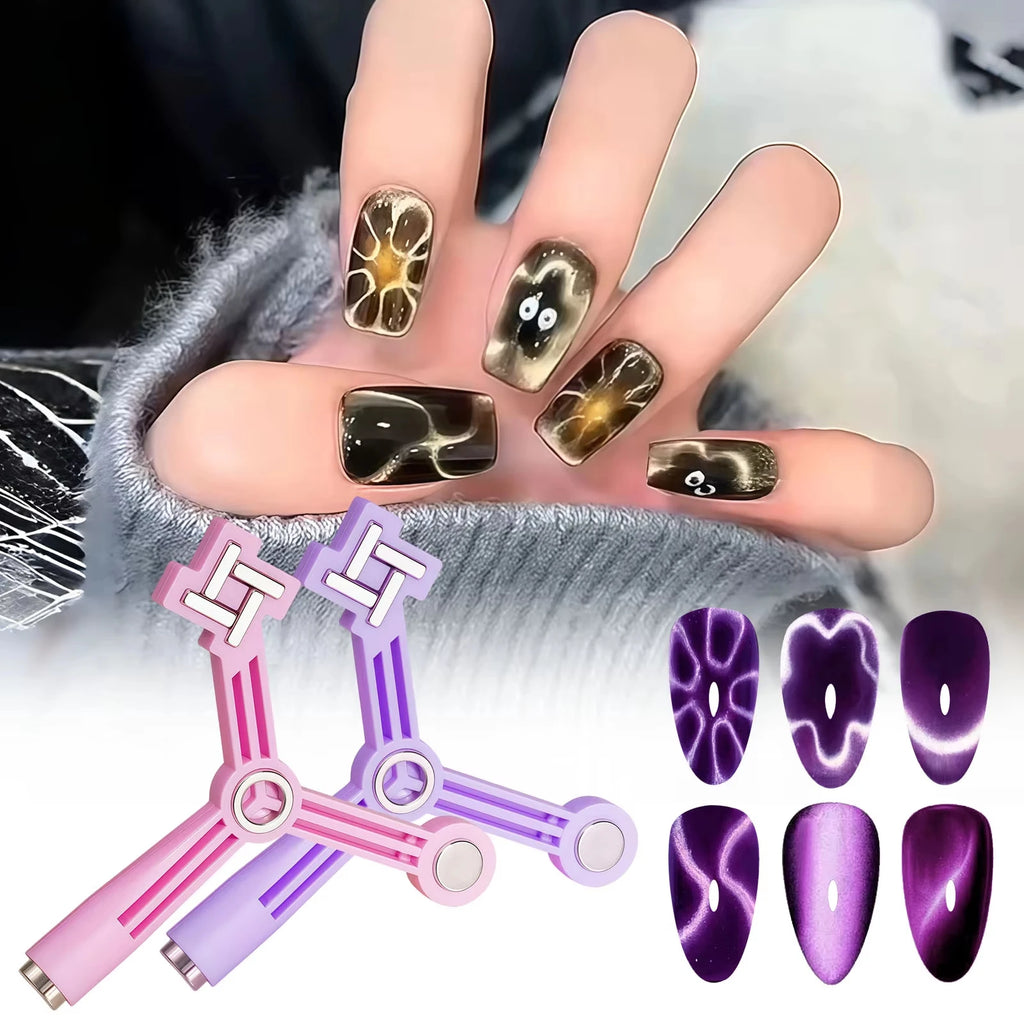 4-in-1 Cat Eye Magnet Tool – Star, Flower & French Nail Art Nail Art Magnet Tool Oasis Select