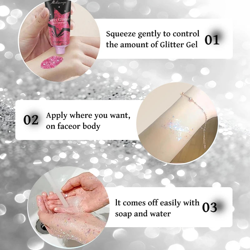 Multicolor Body Glitter – Waterproof & Sweat-Resistant Makeup Body & Face Glitter Oasis Select