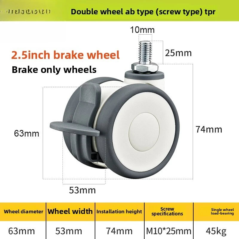 4pcs 1.5 Inch Flat Casters Right-Angle Wire Teeth Planter With Furniture Plastic Casters Office Activities Cabinet Wheels Oasis Select 4pcs 2.5inch 5