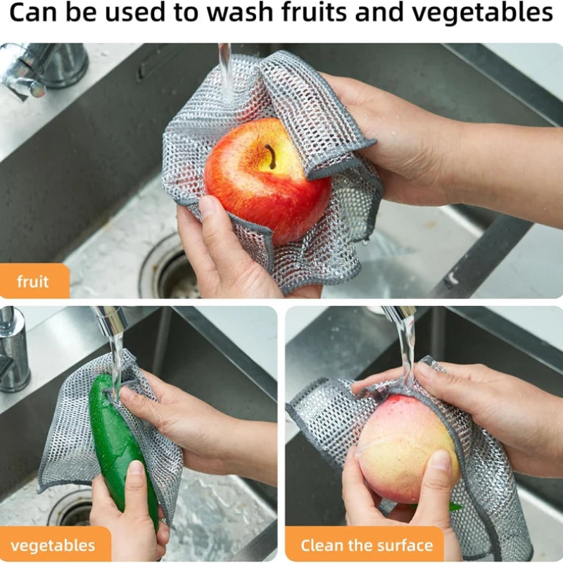 Multifunctional Non-Scratch Wire Dishcloth Wire Dishcloth Multipurpose Wire Microfiber Cloth Cleaning Cloth Magic Dish Towel Oasis Select