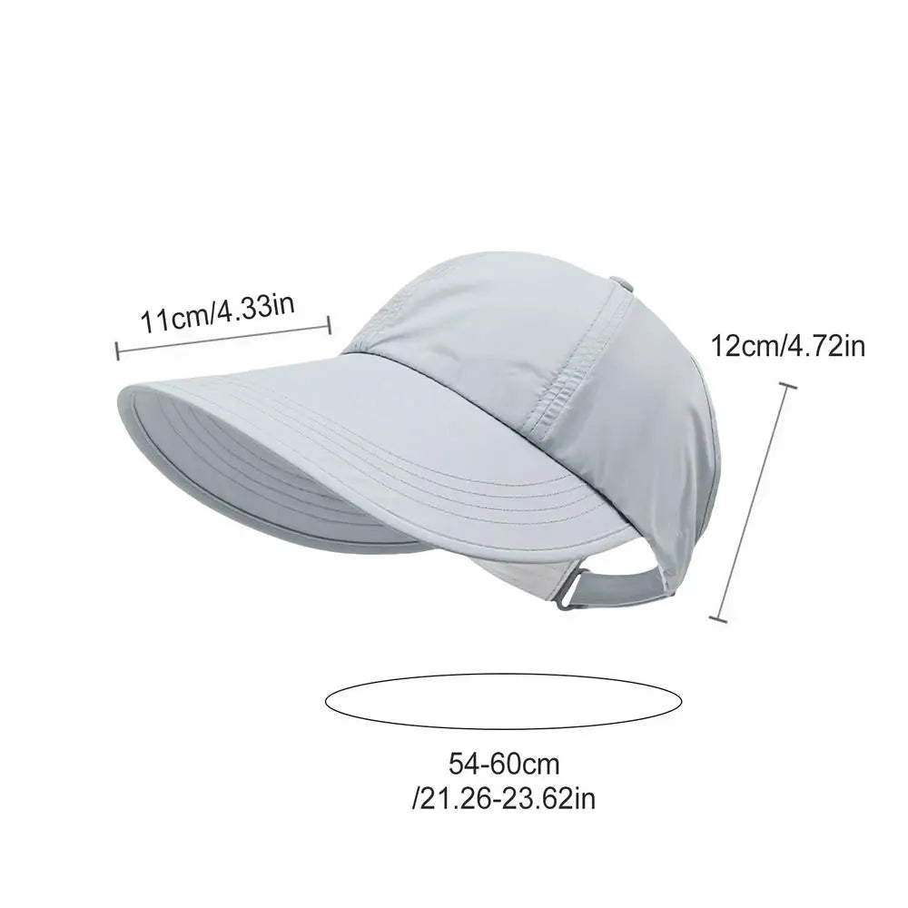 UV Protection Hat Wide Brim Bucket Hat Summer Sun Protection Sun Baseball Hat Breathable Foldable Adjustable Outdoor sun hat Oasis Select Gray