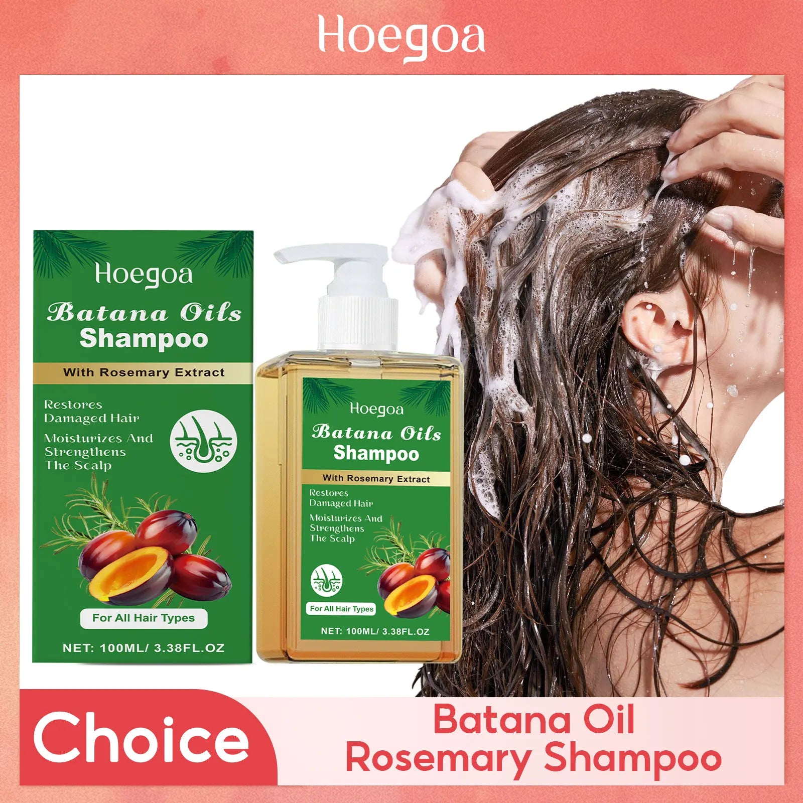 Pure Batana Shampoo Hair Strengthen Moisturizer Restore Damaged Brittle Hair Anti Loss Improve Dandruff Scalp Oil Control Care Oasis Select