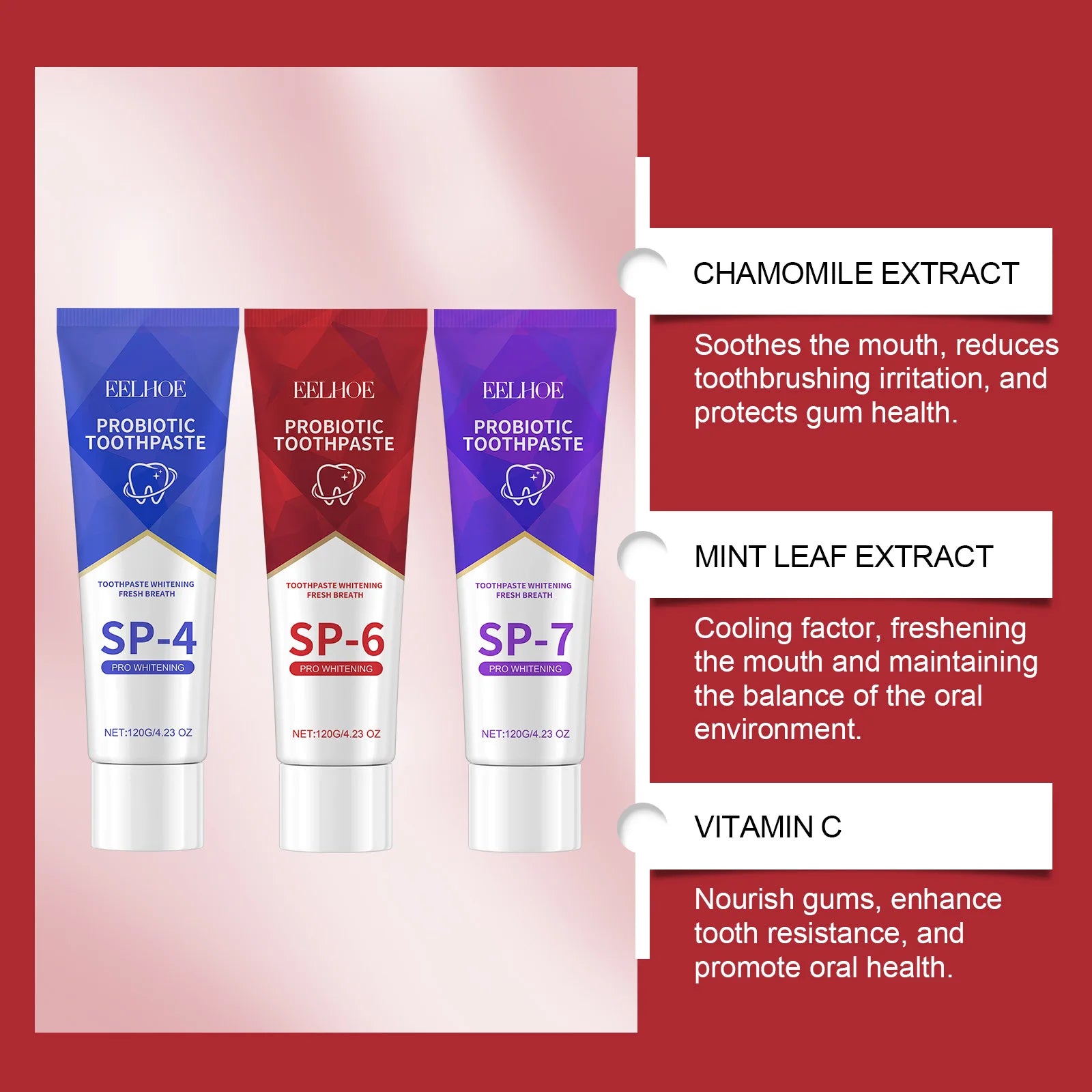 EELHOE Probiotic Toothpaste SP-6 – Whitening & Tartar Removal Probiotic Toothpaste Oasis Select