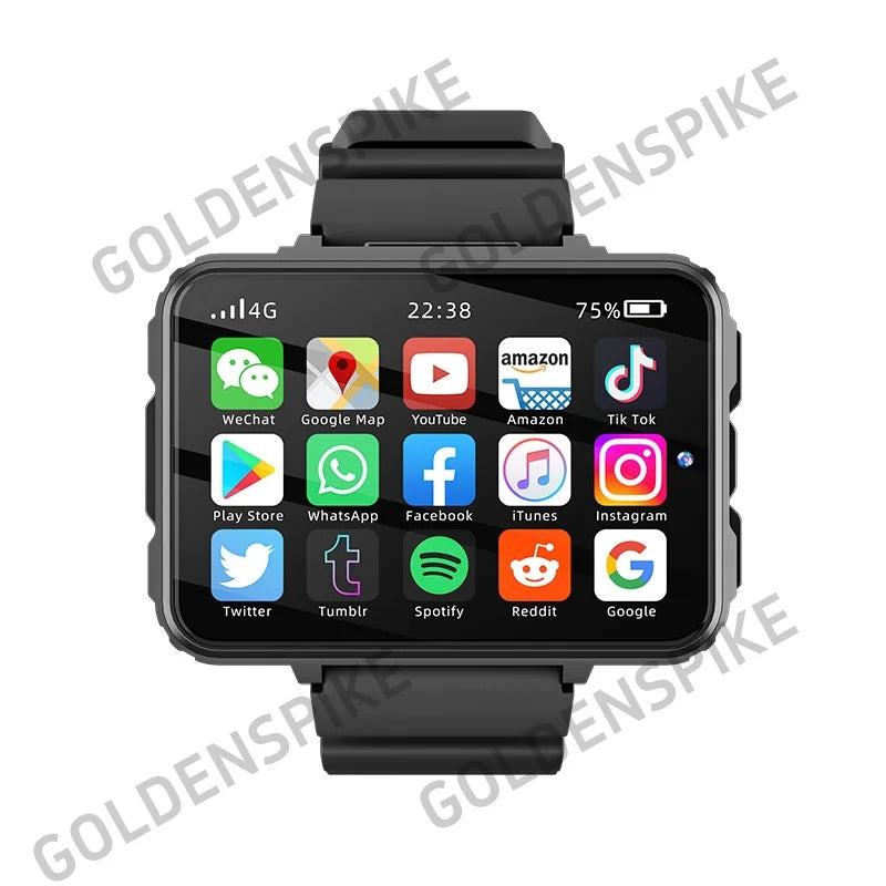 VP999 Men Smartwatch 2.4inch Large Amoled Smartwatch With Dual Camera GPS WIFI Sim Card Slot Play Game Video Calling App Store Oasis Select Black RAM 4GB ROM 64GB