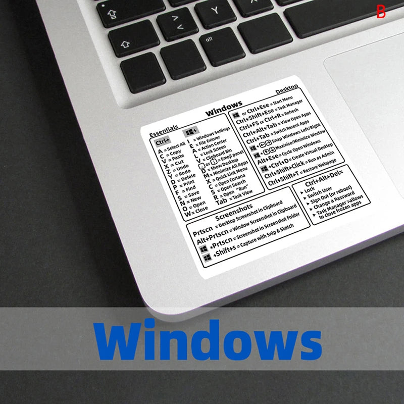 Windows PC Keyboard Shortcut Sticker – 14 Styles | PVC
