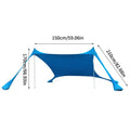Home Beach Awning Outdoor Camping Sun Shade UV Protection Portable Windproof Beach Canopy with Storage Bag Camping Accessories Oasis Select Blue