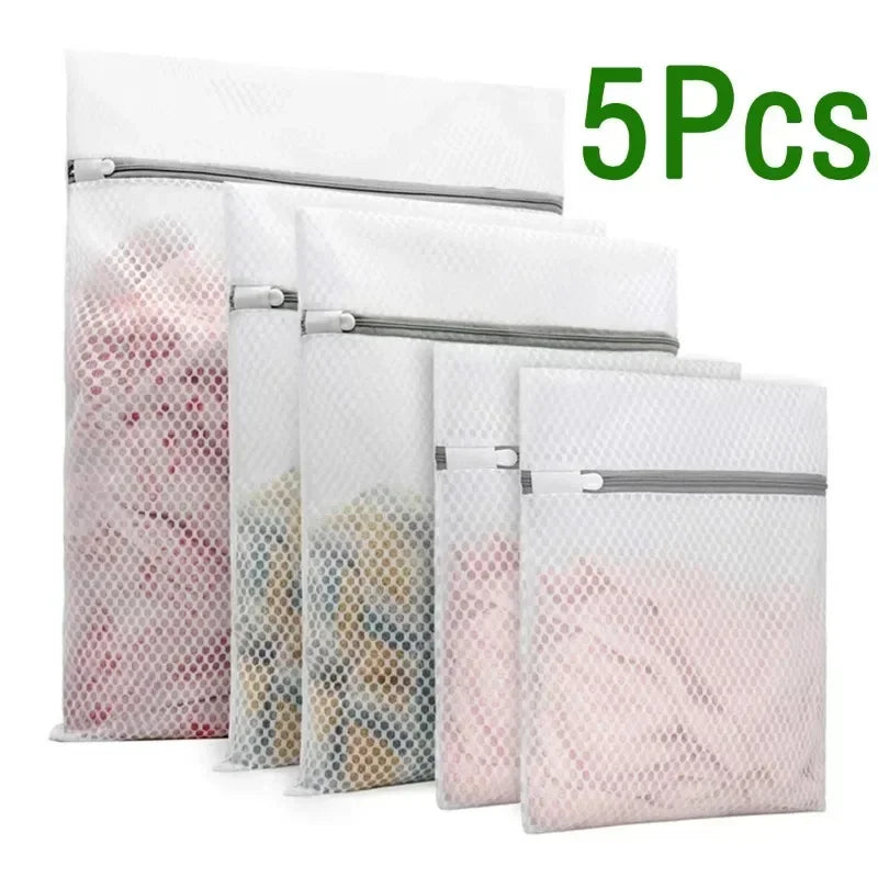 5Pcs Mesh Laundry Bags Durable Honeycomb Mesh Laundry Organizer Bags Reusable Washing Machines Bag Oasis Select
