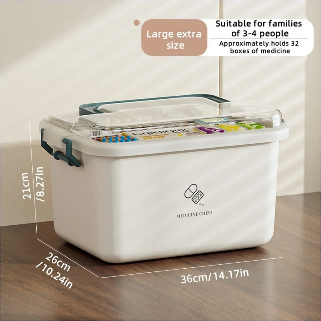 Large Portable Medicine Organizer Box Multifunctional First Aid Storage with Dividers for Pills/Drugs Household Medical Kit Oasis Select Large Extra Blue