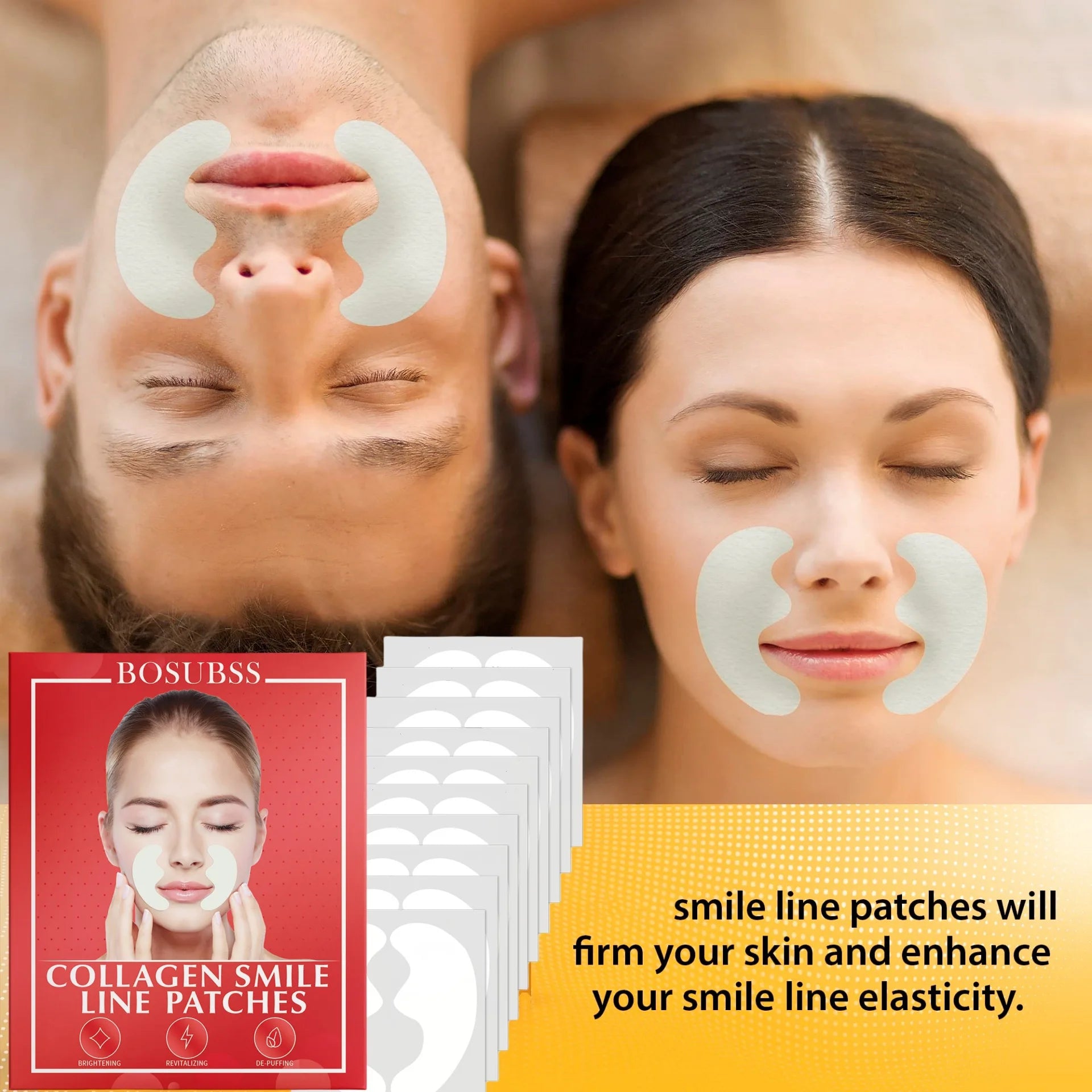10 pairs/set - nasolabial patch, used to fade nasolabial folds, lift and tighten facial skin, moisturize and hydrate Oasis Select