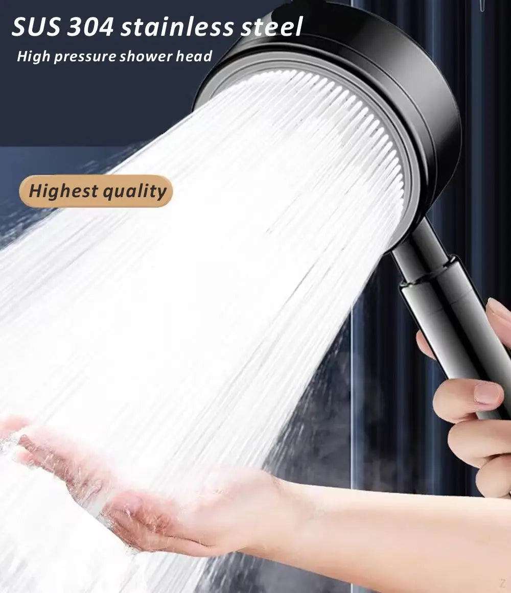SUS 304 Stainless Steel Bathroom Handheld Shower Head High Pressure Water Saving Sprayer Nozzle Supercharged Rainfall Showerhead Oasis Select