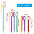 30 PCs Mixed Color 7/9/15cm Plastic Knitting Needles Crochet Hooks Wool Yarn Needle Children DIY Sweater Weaving Tools Accessory Oasis Select 30pcs mixed color