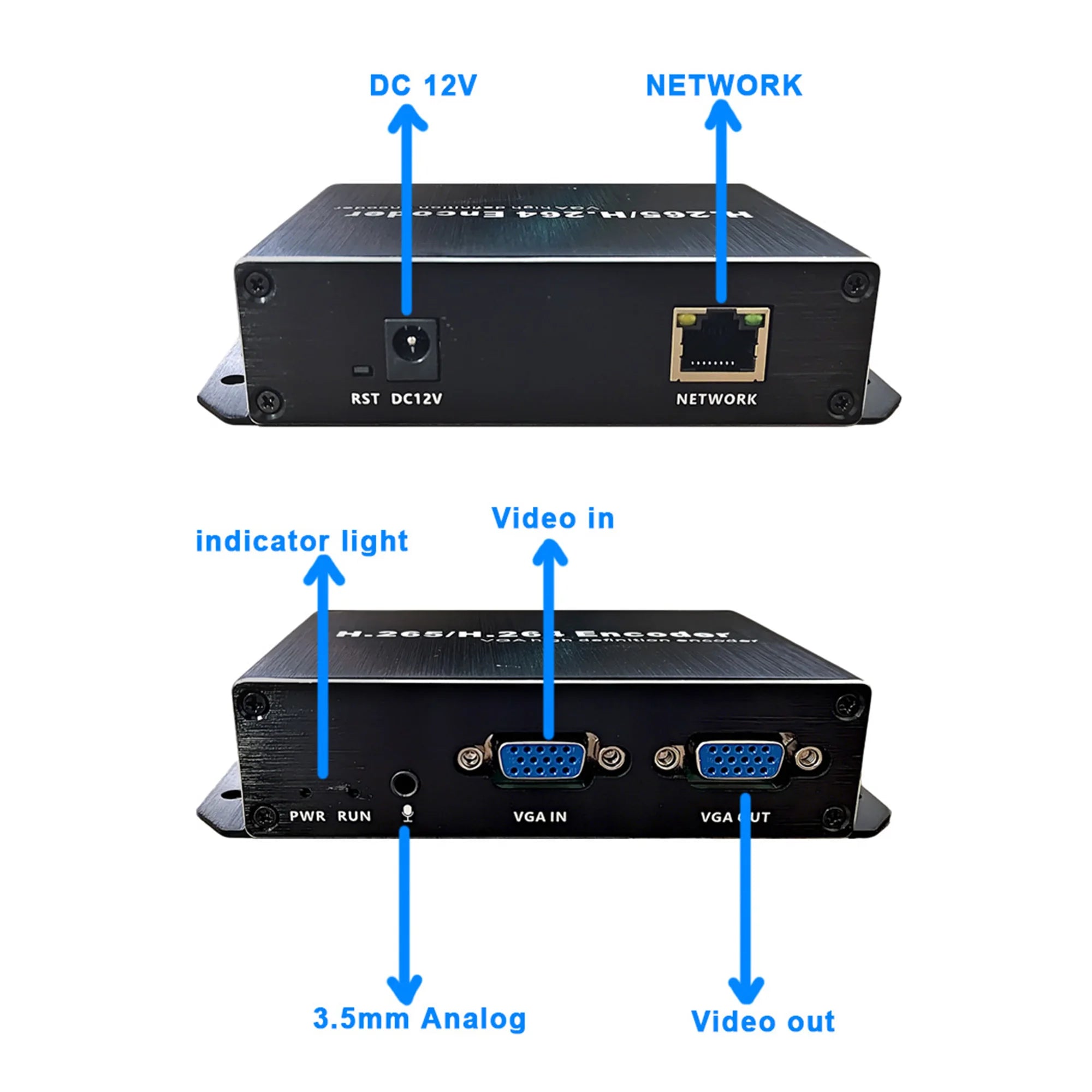H.265/H.264 real-time video encoder, VGA to IP encoder, multi-platform live streaming, loop-out type Oasis Select