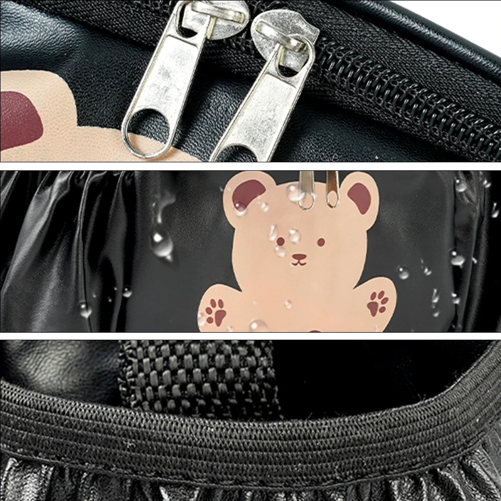 Waterproof Bear Pattern Handlebar Bag Large Capacity Anti-scratch Hanging Storage Pouch for Electric Scooter Bicycle Moped Oasis Select