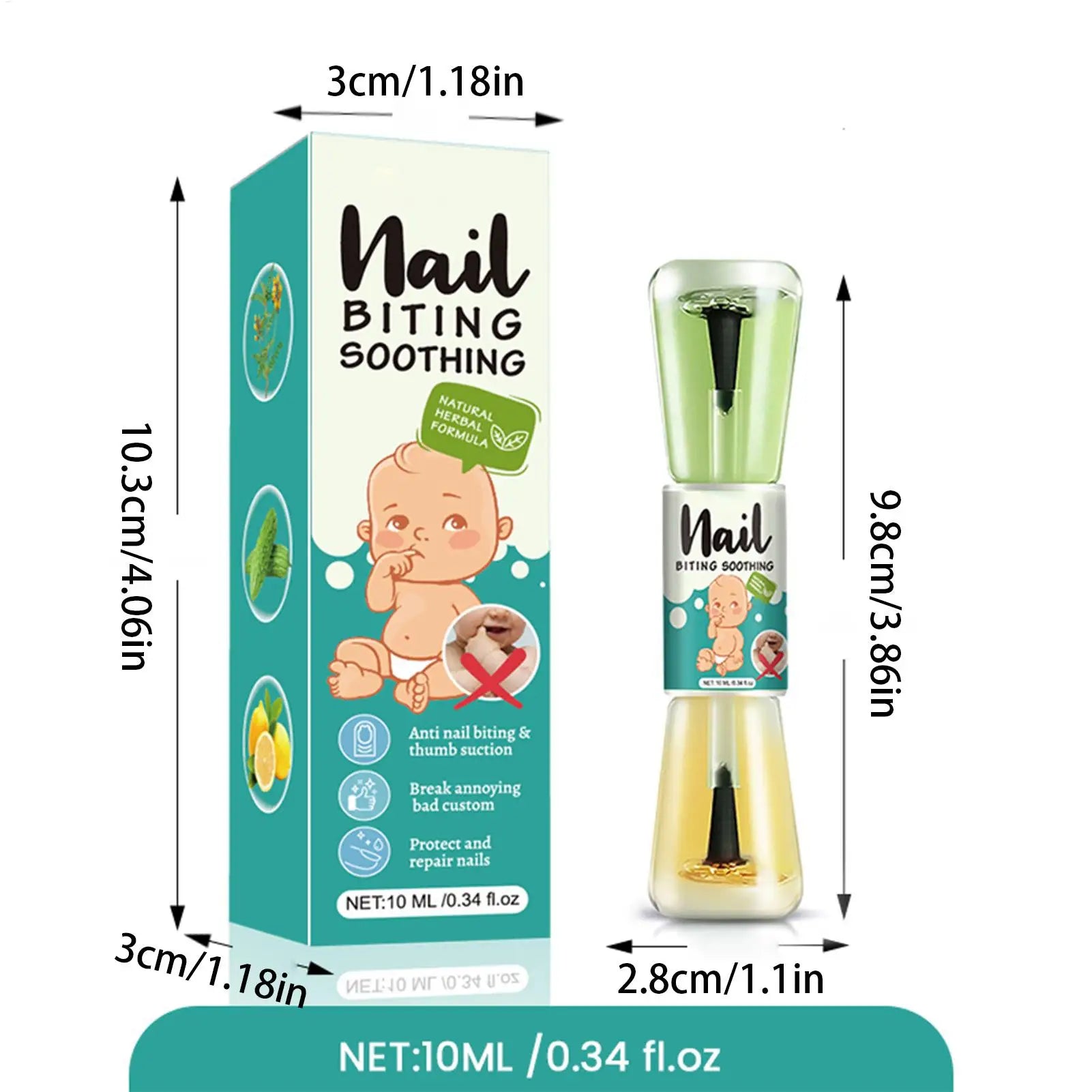 10ml Stop Nail Biting No Nail Bite Natural Strengthener Guard Stopper Hydrating Bitter Liquid for Finger Health Habit Baby Hand Oasis Select
