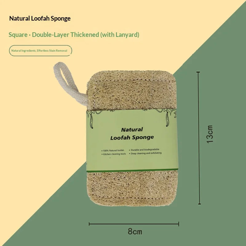 Natural Luffa Sponge for Dishes 3-Pack Eco-Friendly Kitchen Scrubber Non-Stick Oil Stain Removal Durable Dishwashing Pad Pot Pan Oasis Select