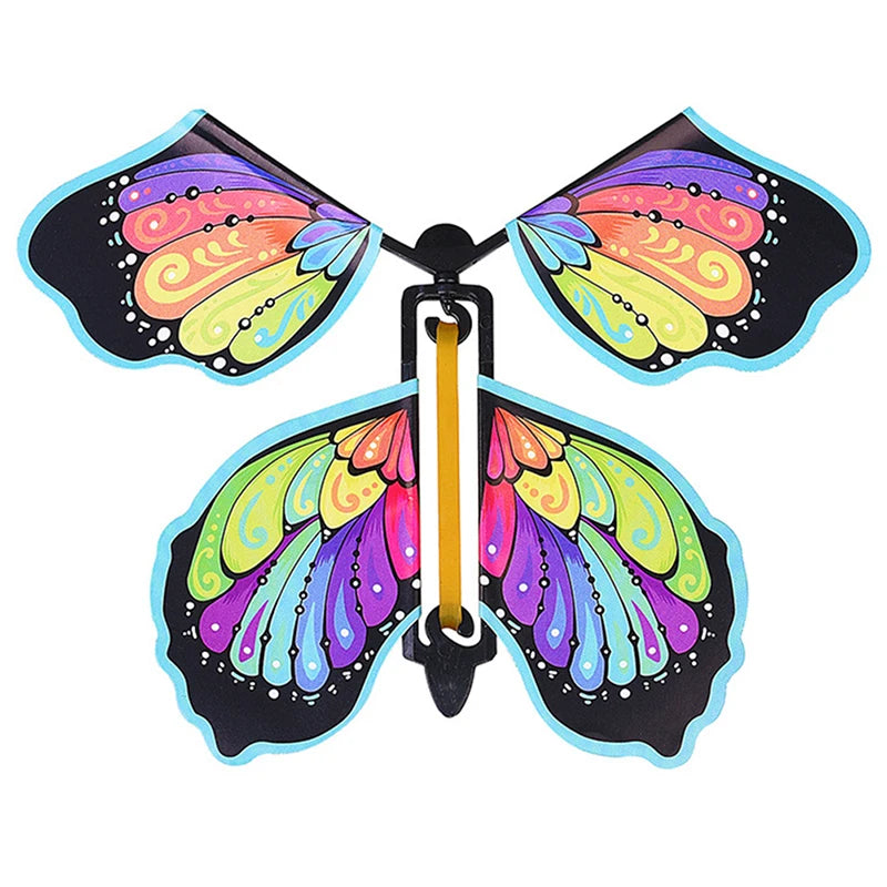 10 PCS Magic Wind Up Flying Butterfly Surprise Box in The Book Rubber Band Powered Magic Fairy Flying Toy Surprise Gift Oasis Select