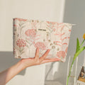 Blue Bouquet Women Makeup Bag, Large Capacity Canvas Toiletry Bag-for Sanitary Napkin & Makeup Supplies Storage,Travel Organizer Oasis Select Pink bouquet