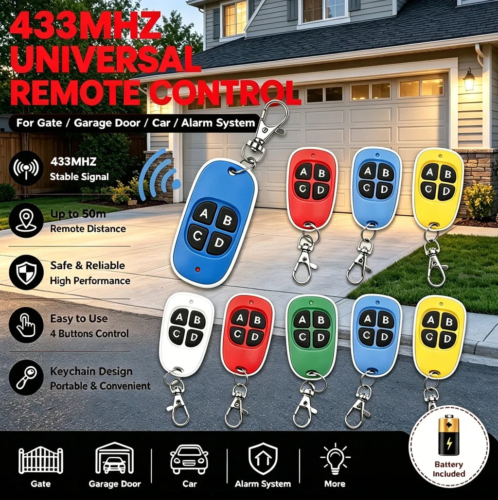 Duplicator 433 Mhz Universal Garage Door Control Remote Control Fixed Learning Code Clone Self-copying Automation For Gates Oasis Select