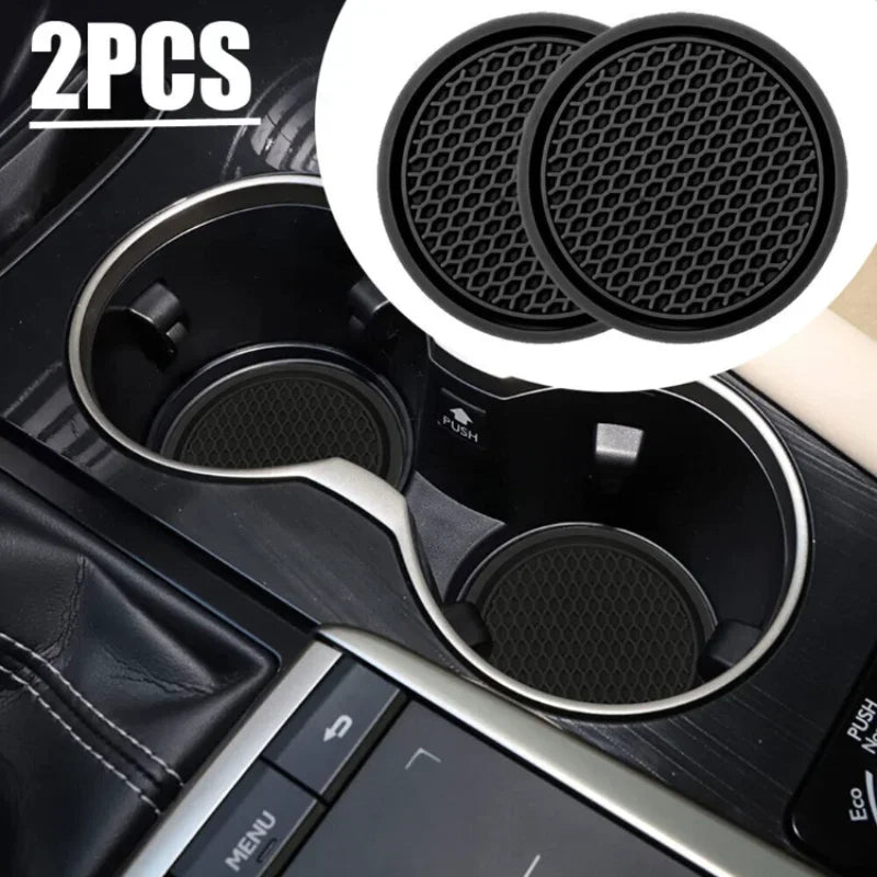 1/2 pcs/set black car auto cup holder anti slip insert coasters pads interior accessories universal fits perfectly for most cups Oasis Select