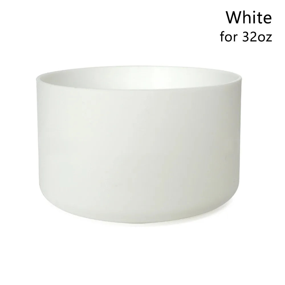 1Pcs New Anti-Slip Silicone Boot Protective Soft Bottle Bottom Base Colorful Cup Sleeve for Owala 24oz 32oz 40oz Oasis Select white for 32oz