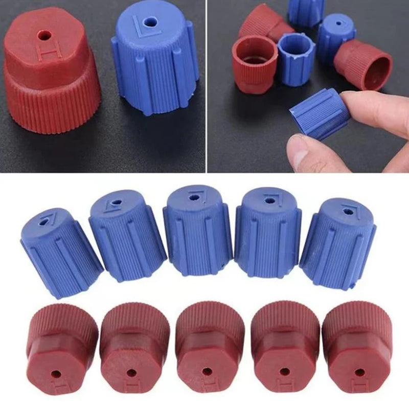 Hot 10Pcs/Set R134a Cap A/C Cap 13mm And 16mm Car Air Conditioning Service AC System Charging Port Caps Low Side And High Side Oasis Select