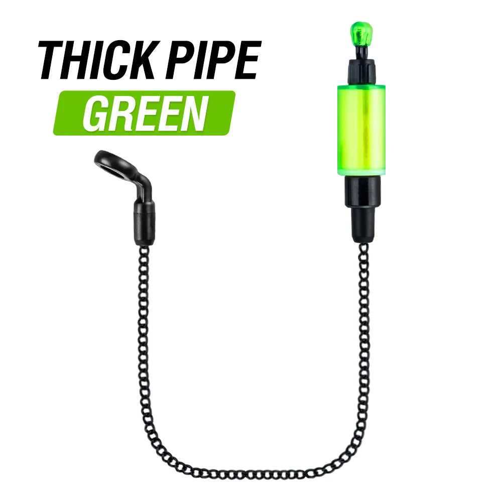 Sensitive Carp Bite Indicator Soft Chain Alarm with Adjustable Line Clip Detachable Structure and Glow Rod Slot Oasis Select Thick Tube - Green