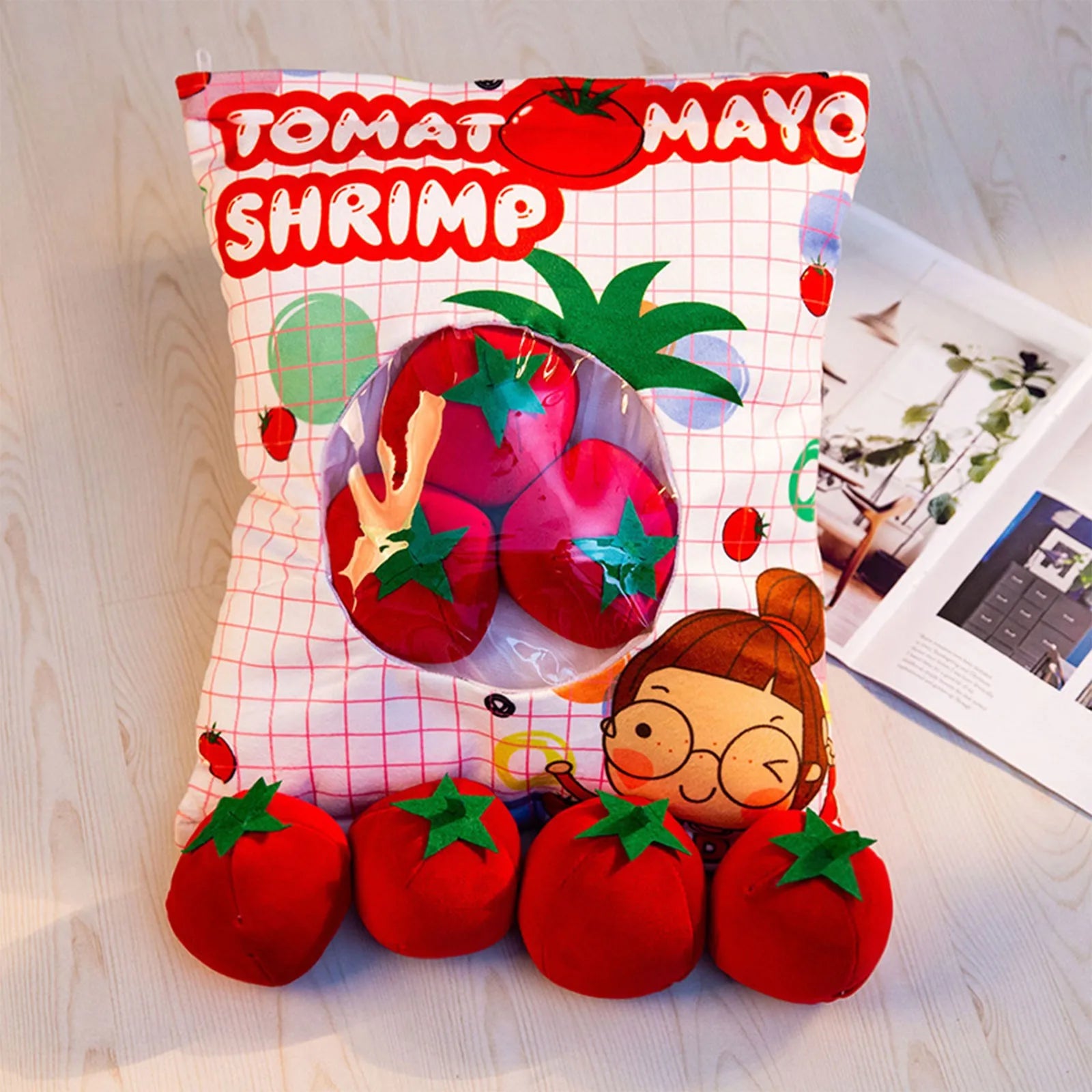 Cartoon A Bag Of Snacks Doll Throw Pillow Internet Celebrity Ins Snack Bag Plush Toy Creative Office Pillow Lovely Holiday Gifts Oasis Select E One Size