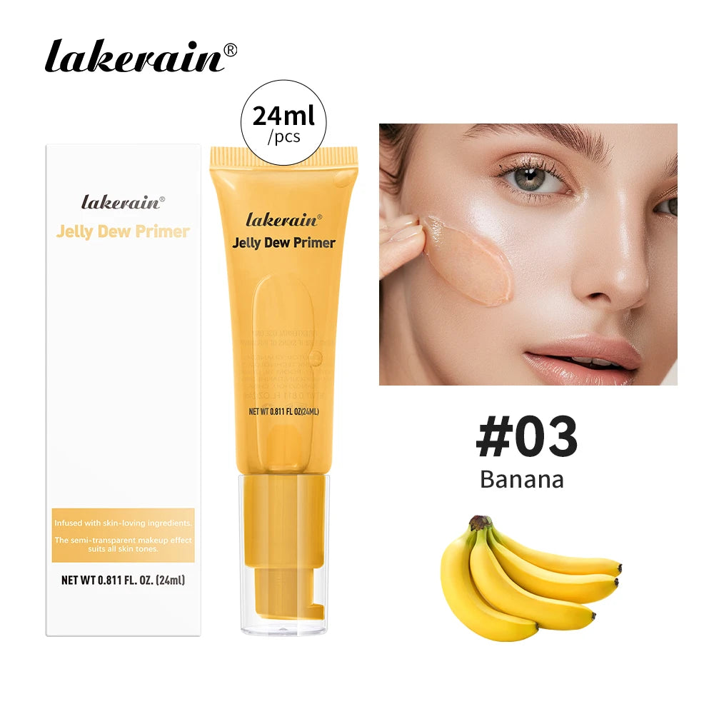 Lakerain Jelly Dew Primer Makeup Long Lasting Moisturising Semi-transparent Jelly Texture Pre Makeup Base Cream Cosmetics Oasis Select Banana
