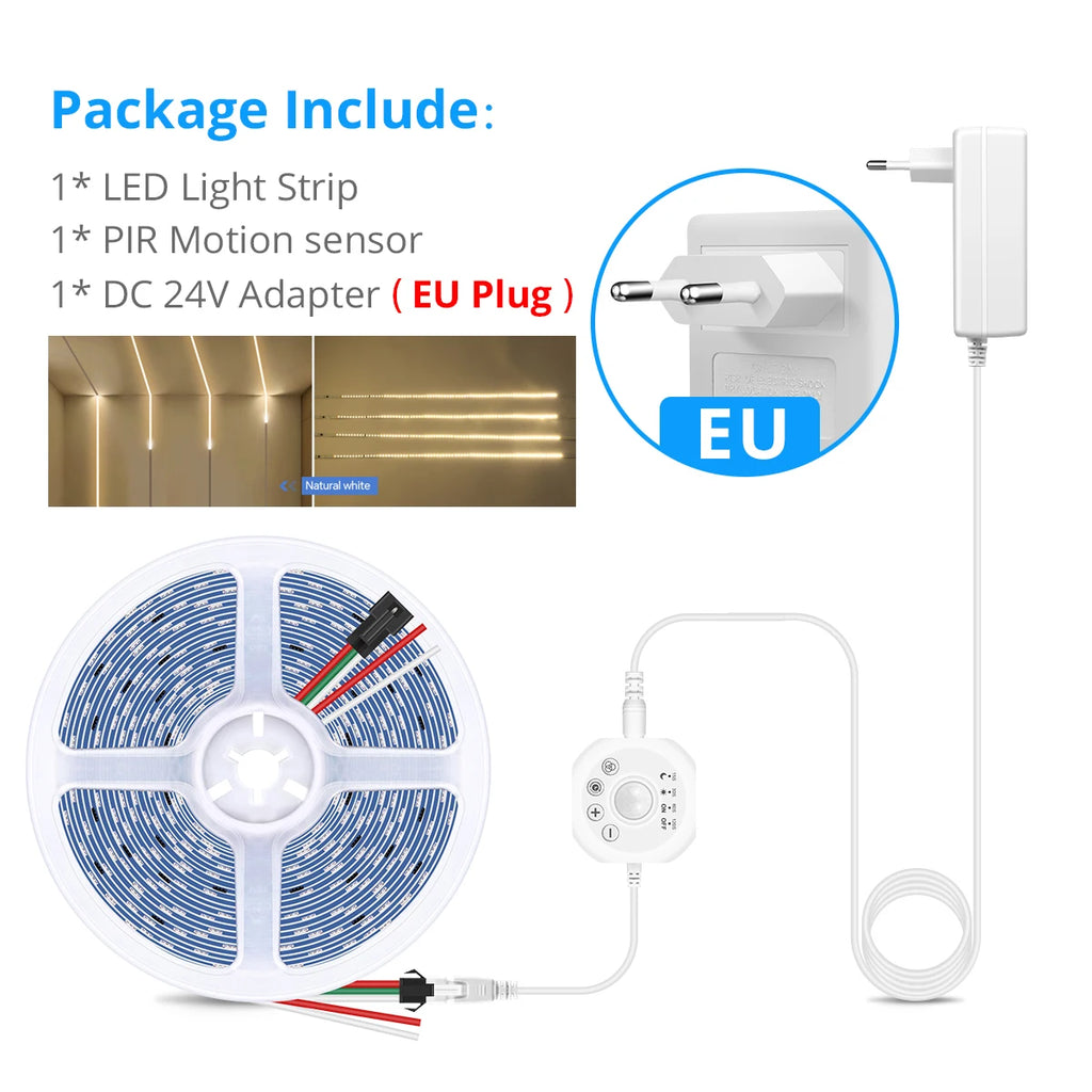 Interesting Water Flow Chasing Tape Horse Race Pixels Design LED Strip Light 24V for Stair Corridor Entrance Door Night Lighting Oasis Select 5M Neutral White EU