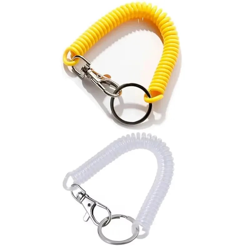 1 2 Spiral Telescopic Spring Coil Keychain Anti-theft Anti Loss Pull