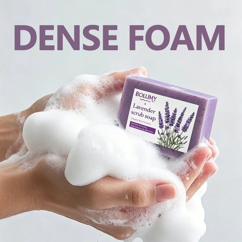 2PCS Lavender Particle Soap, rich in lavender, shea butter, glycerin and other ingredients, gently cleanses the face Oasis Select