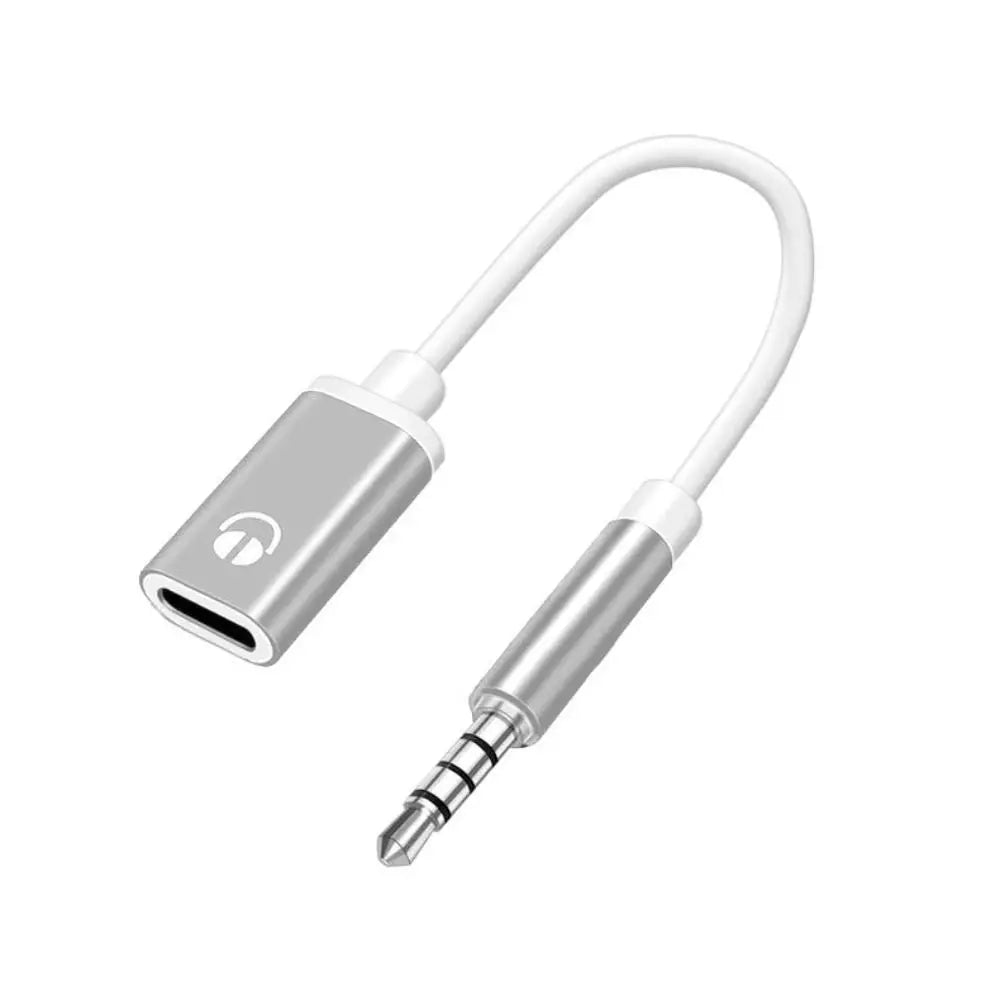3.5mm Male To Type-c Female Headphone Aux Cable Converter Type-C To 3.5mm Jack Converter Earphone Audio Adapter Cable Oasis Select silver