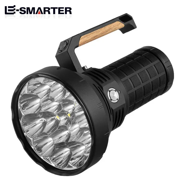 16xP50 Wick Ultra Strong Light Handheld Light Flashlight - Intelligent Fan Forced Heat Dissipation-4x18650 Power Supply Oasis Select W5221-1 short
