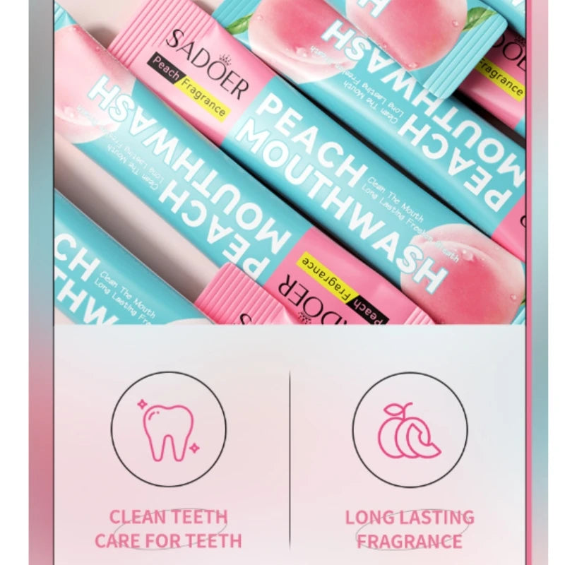 SADOER Peach Mouthwash 20 Pods – Fresh Breath Oral Rinse Mouthwash Pods Oasis Select