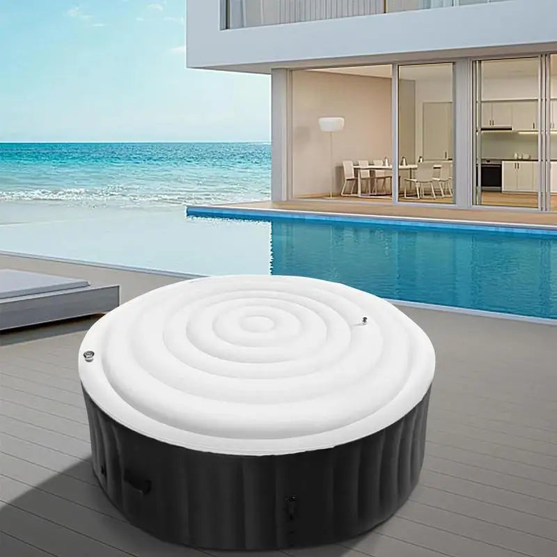 Inflatable Hot Tub Cover Round Lid Hot Tub Windproof Cover with Handles Outdoor Protection Thermal Hot Tub Cover for Bathroom Oasis Select