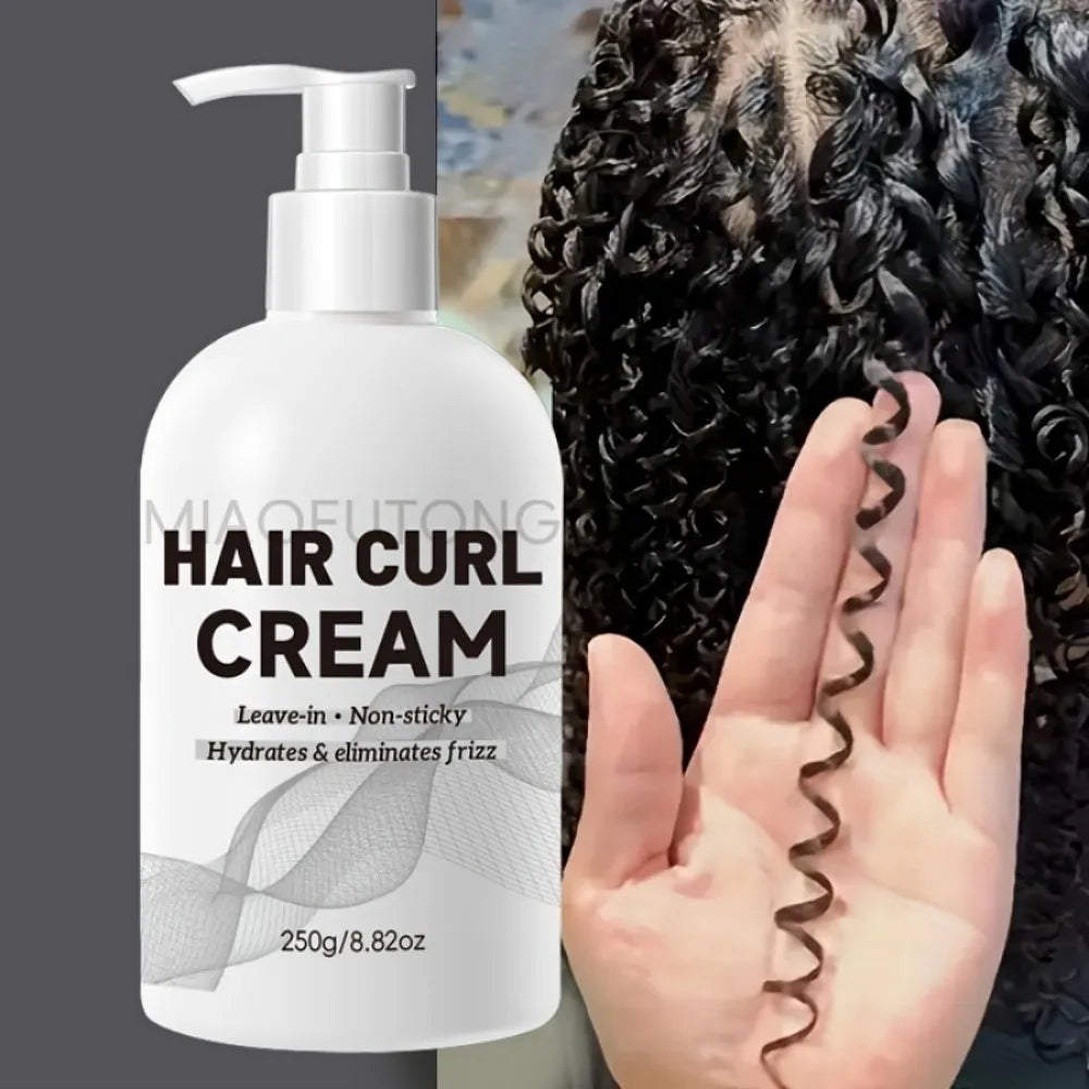 Strong Hold Curl Defining Cream with Argan Oil for Wavy Curls - Anti-Frizz Styling Cream for Long Lasting Bounce and Definition Oasis Select 250g 1pcs