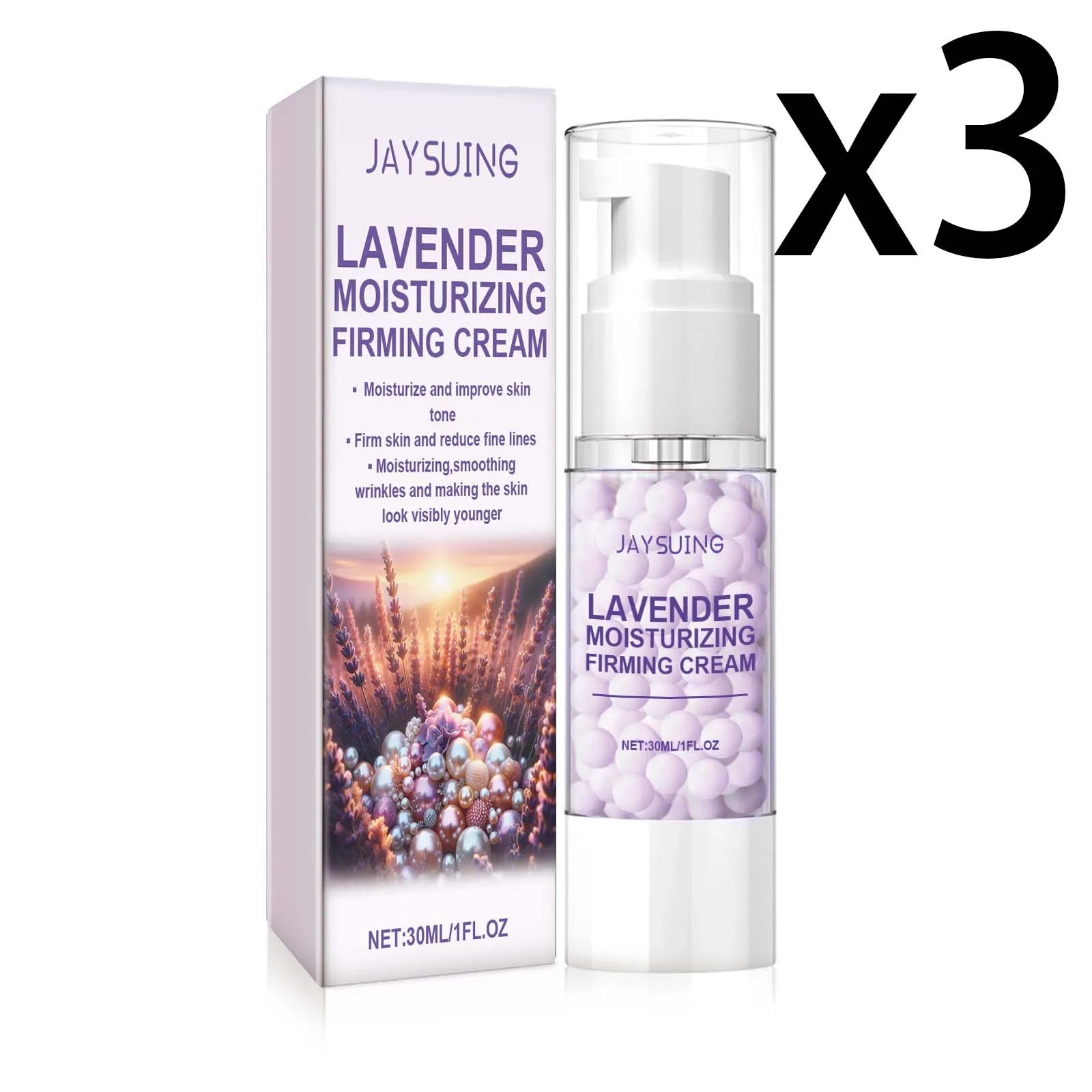 Pearl Face Cream Moisturize Brighten Reduce Fine Lines Increase Skin Elasticity Relieve Dullness Lavender Hyaluronic Acid Cream Oasis Select 3x30ml 30ml