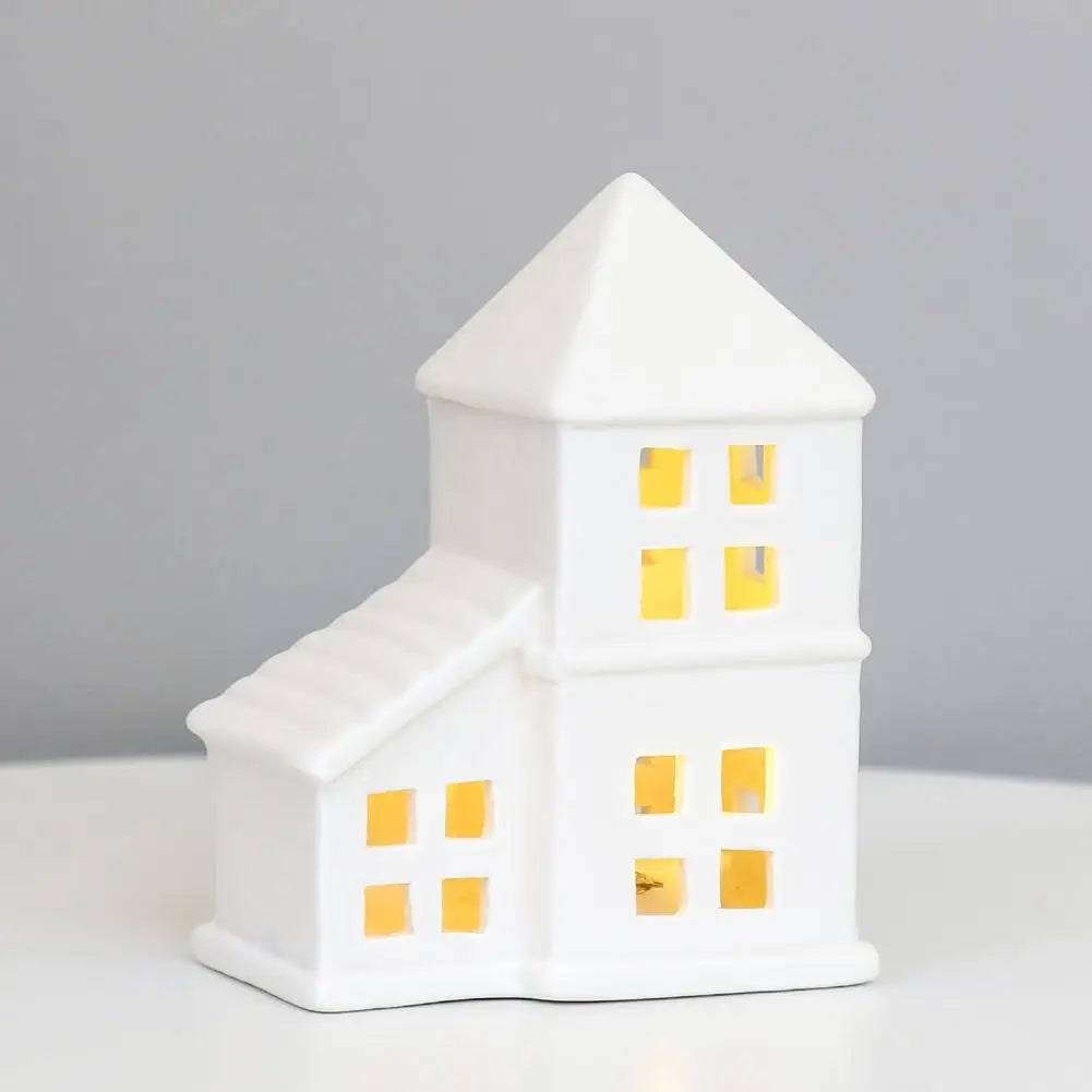 LED Ceramic Christmas Village House | Handmade Holiday Ornament