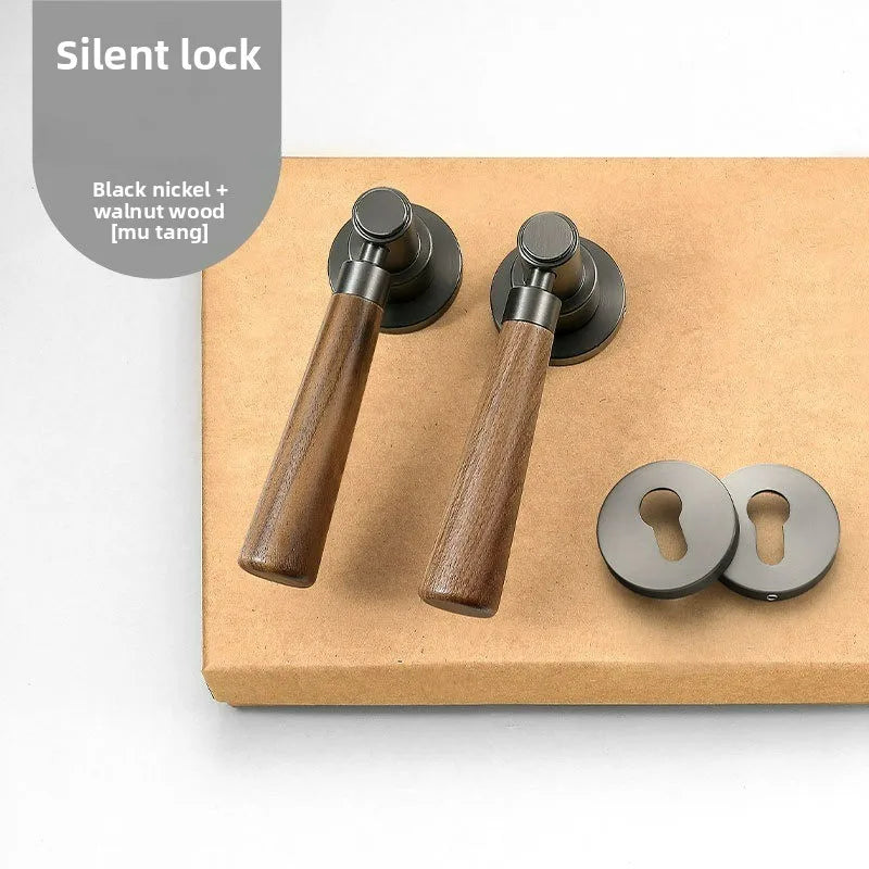 Mid Ancient Style Bedroom Split Lock Universal Door Silent/magnetic Lock Indoor Room Retro Wooden Door Handle Lock Oasis Select Color C Silent