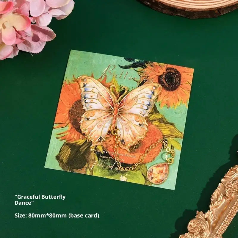 Vintage Butterfly Fan Metal Bookmark Hollow Flower Painting Bookmarks Student Reading Book Clip For Book Lovers Readers Gifts Oasis Select A18