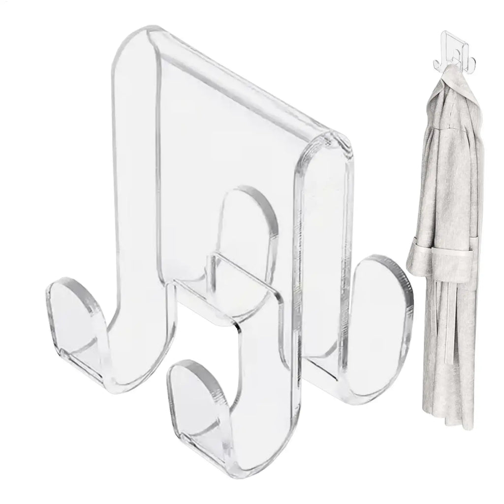 Over Glass Door Hook for Bathroom Glass Door Hooks Towel Hanger Transparent Storage Tool for Washcloth Robe Clothes and Towel Oasis Select
