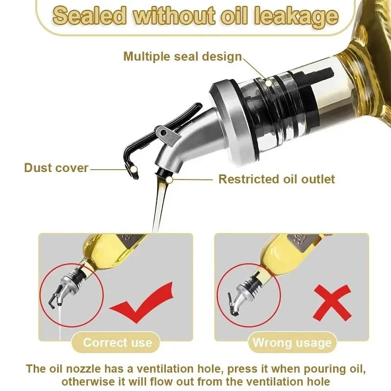 1-4Pcs Olive Oil Spouts Oil Vinegar Bottle Stopper Spout Leakproof Nozzle Dispenser Creative Leakproof Silicone Bottle Stopper Oasis Select