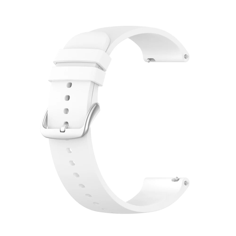 Silicone Watch Band for Amazfit Bip U/S, GTR & Samsung 20/22mm Smartwatch Band Oasis Select WHITE 20mm width strap