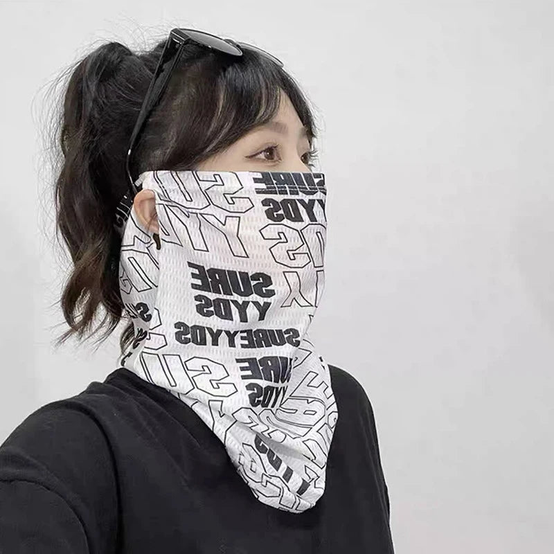 Men's Women's UV Block Mask, Summer Outdoor Sport Face Neck Sunscreen, Hip Hop Ear Scarf For Cycling Oasis Select White 1