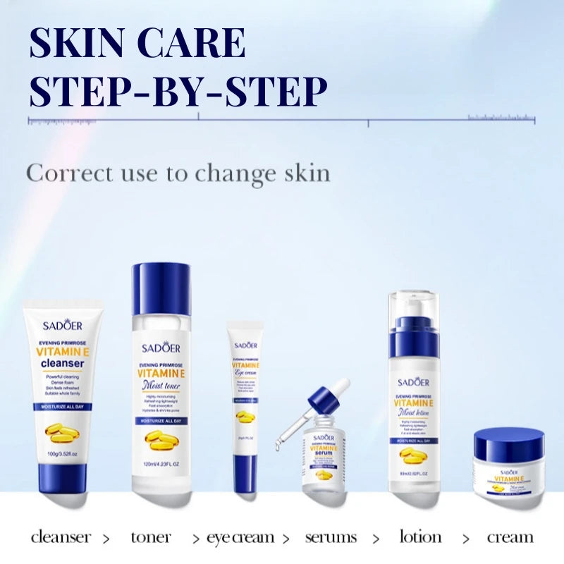 SADOER Evening Primrose & Vitamin E 6-Piece Skincare Gift Set