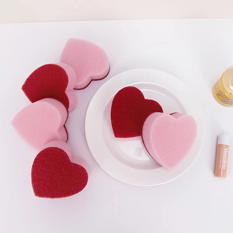 3/6/12pcs Heart-Shaped Cleaning Sponges, Cute Durable Scrub Pads for Dish Washing, Kitchen Sink Countertop & Household Cleaning Oasis Select