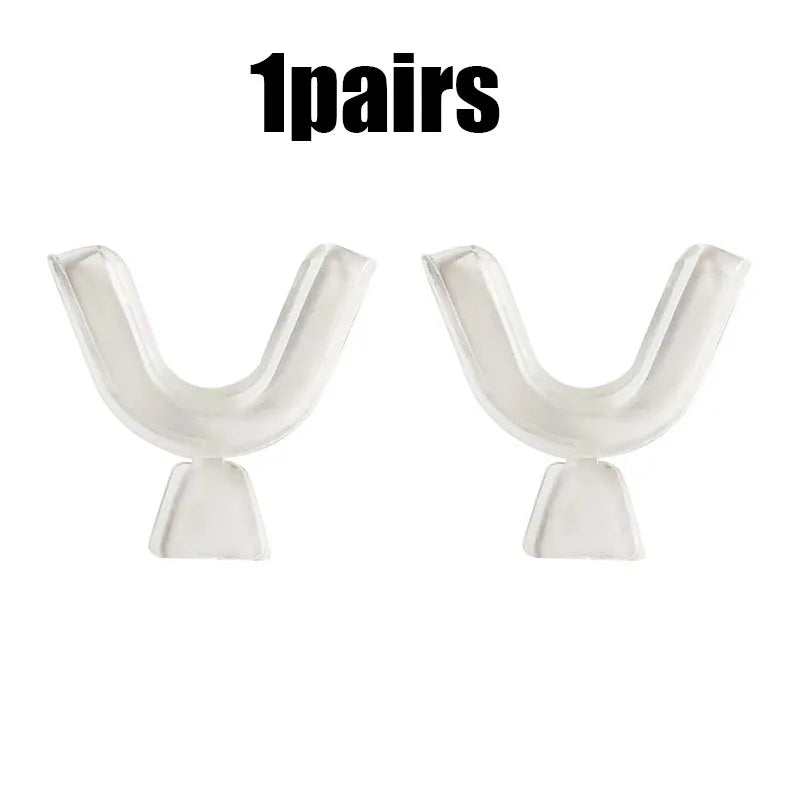 1/3/6pairs Silicone Mouth Guard Sleeping Mouth Guard Tray Orthodontic Braces Set For Bruxism Non-Snoring Teeth Whitening Protect Oasis Select 1pairs