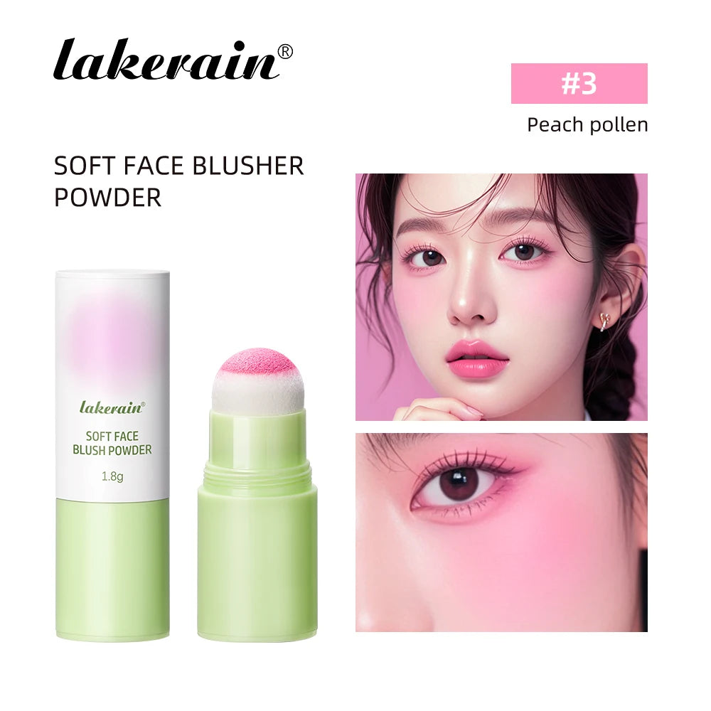 Soft Fog Blush Stick Face Blusher Patting Powder Blusher for Cheeks Cute Korean Style Waterproof Blush Sponge Brush Head 3Colors Oasis Select 03