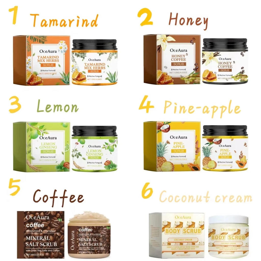 Body Scrub Cream for Bath Shower Deep Cleaning Whitening Exfoliating Removal Melanin Repair Brighten Moisturizing No Tight Oasis Select